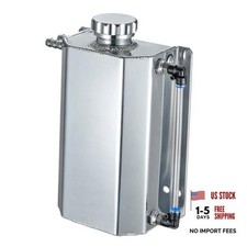 Coolant Overflow Tank, Aluminum Radiator Reservoir Tank, 2L 2 Liters silver picture