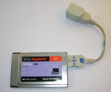 3Com Megahertz 10Mbps PCMCIA Ethernet LAN PC Card 3CCE589ET + New Dongle Cable picture