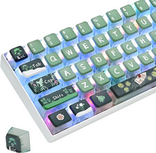 Green Pudding Keycaps - PBT Translucent 118 Key ASA Profile Keycap Set for 60 Pe picture