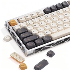 137Key MOA Profile Doubleshot PBT Retro Keycaps Set For MX Gaming Gray Gold picture