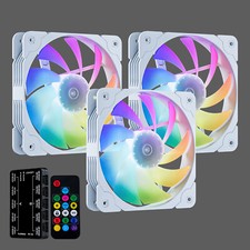 Vetroo SA-140 3-Pack White 140mm ARGB & PWM LED PC Computer Case Cooling Fans picture