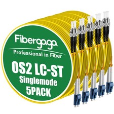 -OS2 LC to ST Fiber Patch Cable Single Mode Duplex 10M(33ft),5Pack picture