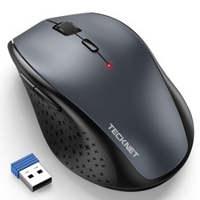 TECKNET 2.4G Wireless Mouse, 4800 DPI Ergonomic Computer Mouse, USB, Grey picture