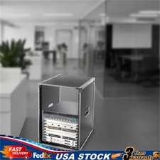 16U Cabinet Rolling Network Rack Audio Studio Video Telecom Equipment Rack Black picture
