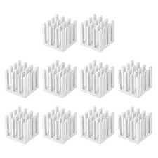 14x14x14mm Silver Tone Sticky Aluminum Heatsink Electronic Radiators 10 Pcs picture