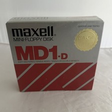 Vintage Maxell MD1-D Mini Floppy Disk 10 Pack Factory Sealed picture