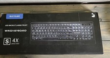 Surno.iee Led Backlit Large Print Wired Keybard 4X Large Font Tested Works picture