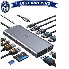 USB C Docking Station 14-in-1 Dual 4K HDMI DisplayPort Ethernet USB-C Hub for... picture
