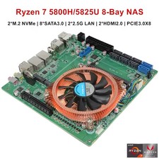 8-Bay NAS AMD Ryzen 7 5800H 5825U Firewall Motherboard 2*NVMe 8*SATA 2*2.5G LAN picture