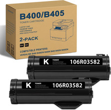 2-Pack Black Toner Cartridges B400 B405 Xerox VersaLink 106R03582 picture