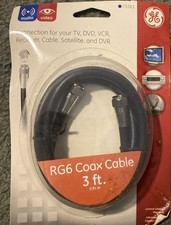 73361 3' Black Video RG8 Coax Cable With Silver Ends GE Jasco  picture