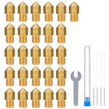 ELEGOO 26 Pcs 0.4Mm MK8 Nozzles, 3D Printer Brass Hotend Nozzles with Needles an picture