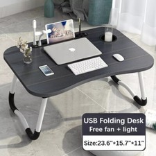 Laptop Tray Lap Desk Stand Foldable Bed Table Notebook Tray Cup Slot Adjustable picture