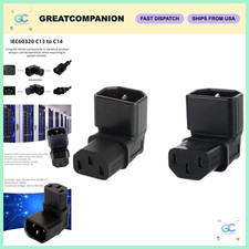 2 Pack IEC 320 C14 Male to C13 Female 90° Power Extension Adapter 10A 250V for M picture