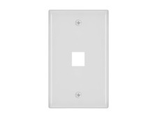Monoprice 1-Gang Wall Plate for Keystone, 1-Port, White, picture