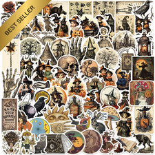 100 Pcs Vintage Witch Dark Academia Stickers Victorian Goth Aesthetic Halloween picture