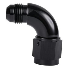 90 Degree Male to Female Swivel Full Flow Fitting Adapter 6AN Black - 90 Degree picture