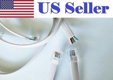 RJ25 RJ12 RJ11 cable DSL Modem Fax telephone 6 pin 6p6c white Ivory  26AWG picture