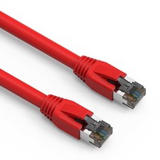 5 Pack of 5Ft CAT8 S/FTP Ethernet Network Cable Red 24AWG picture