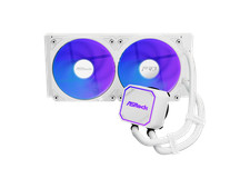ASRock AIO Pro White 240 ARGB 27mm radiator, ARGB waterblock, ARGB Hub-lighting picture