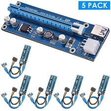 5pcs USB 3.0 Stable PCI-E PCI EXPRESS Riser GPU 6Pin Adapter MOLEX To SATA Cable picture