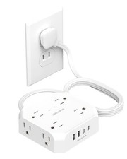 2 Prong Power Strip, WRXDMC 2 Prong to 3 Prong Outlet Adapter, 1400... Fast Ship picture