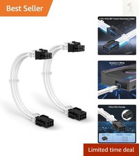 6 Pin PCIe Power Extension Cable, 11.8 inch GPU Male to Female Braided Sleeve... picture