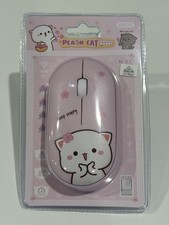 PEACH 🍑CAT Cute Slim 2.4GHZ Wireless Mouse “Keep Happy” Pink  - New & Sealed picture