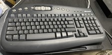 Vintage Microsoft Multimedia PS/2 Wired Computer Keyboard  KB-0168 Black Tested picture