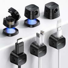 6-Pack Detachable Magnetic Cord Organizer, Adhesive Cable Clips picture