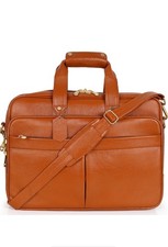 Tayib Full Grain Leather Laptop Messenger Shoulder Briefcase Bag 16 Inch... picture