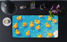 Duck Desk Mat, Cute Ducks in Blue Vibe, Kawaii Office Decor, Desk Accessories picture