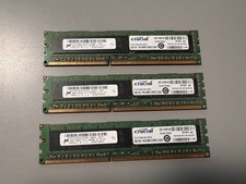 MICRON 3X4GB 2RX8 PC3-10600E 1333MHZ DDR3 RAM MODULE  Crucial 512MX72 DDR3...... picture
