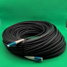 LC UPC-LC UPC Duplex Armored Single-Mode Fiber Optic Network Cable, Black  200ft picture