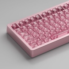 Pink 114 Keys Transparent PC Cherry Profile Custom Keycaps Set Cherry MX picture