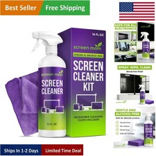 Professional-Grade 16oz Screen Cleaner Spray & Cloth for Crystal Clear Displays picture
