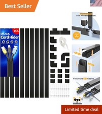 157in Black Cable Concealer - Durable Wire Management Solution for Home & Office picture
