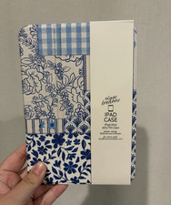 Elyse Breanne Blue/White Patchwork Folding Folio Case for iPad mini 6/7 picture