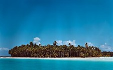 Landscape nature island palm trees beach Custom Gaming Mat Desk picture