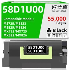 58D1U0E High Page Toner Cartridge Compatible for Lexmark MX722 MX725 MX822 MX826 picture