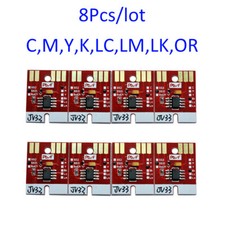 8Pcs Chip Permanent for Mimaki JV33 CJV30 JV5 SS21 Cartridge C/M/Y/K/LC/LM/LK/OR picture