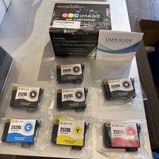 Ink Cartridge 252 XL Cyan 1 Yellow 1 ￼Magenta 1 Black 4 Open Box Total 7 picture
