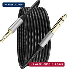 3.5 mm to 6.35 mm Audio Cable 6Ft, Gold-Plated Terminal Silver Color Zinc Alloy picture