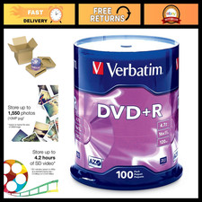 100 Pack DVD+R 4.7GB 16X Recordable Discs with AZO Dye - High-Quality Media picture