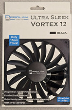 Prolimatech Ultra Sleek Vortex 12 120mm 15mm Slim PWM Fan New Black (B2) picture