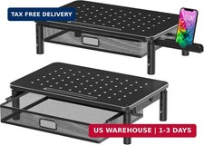 Zimilar 2 Pack Monitor Stand Riser with Metal Drawer, 3 Height Adjustable picture