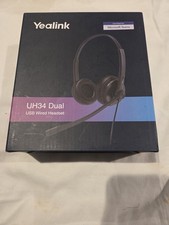 * Yealink UH34 Dual USB Wired Headset Black W/Noise Cancelling NEW IN BOX * picture