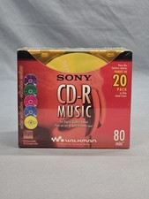 New Sony CD-R Music CDs 20 Pack Slim Multi Color Cases 80 Min 20CRM80LX2 Sealed picture