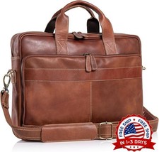 Maletines de cuero de 16 pulgadas, bolsos tipo mensajero para portátiles NEW US picture