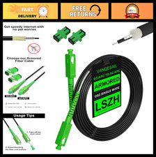 100ft Outdoor Armored Fiber Optic Cable SC/APC 30M OS2 High-Speed Internet picture